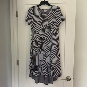 Purple with blue stripe XS Lularoe Carly dress. Smoke and pet free home.